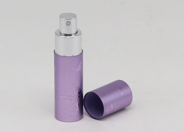 Metallo porpora 15ml Mini Perfume Atomiser With Embossed Logo Oxidation Aluminum Case