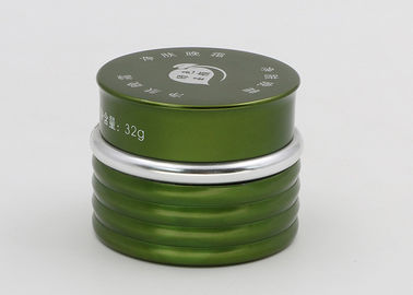 barattoli cosmetici di vetro verde 30ml, vasi cosmetici del campione del corpo costolato