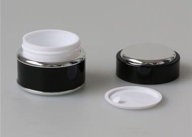6 Oz 8 barattoli cosmetici di plastica del nero di Oz 1 Oz, piccoli contenitori cosmetici di plastica con i coperchi