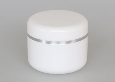 Tipo di plastica barattolo crema bianco di 50ml con la linea d'argento decorativa